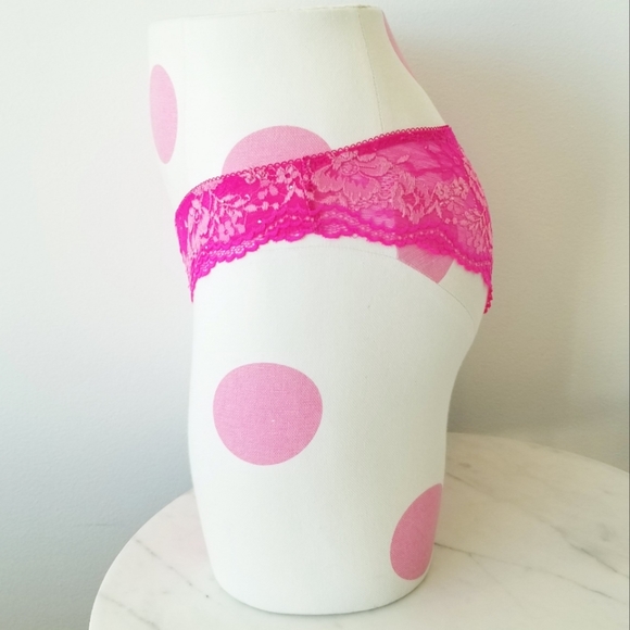 Victoria's Secret Vintage Cheekini Bikini Pink Lace Rhinestone Crystal Panty NWT - Picture 9 of 16